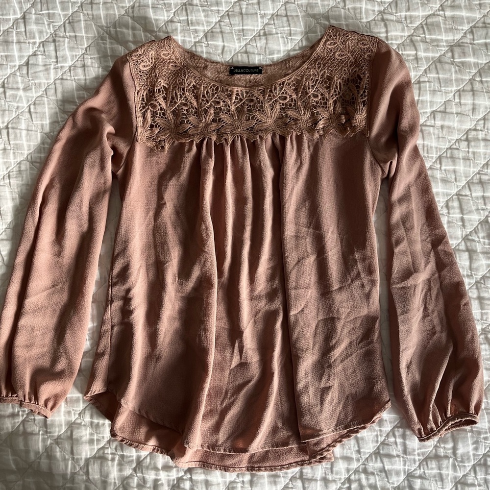Jella Couture Mauve Lace Blouse
